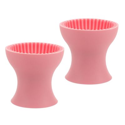 Didiseaon 2PCS Portable Silicone Makeup Brush Cleaner Cup Set Soft Cleaning Pad for Travel Effective Cosmetic Brush Washing Tool