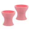 Didiseaon 2PCS Portable Silicone Makeup Brush Cleaner Cup Set Soft Cleaning Pad for Travel Effective Cosmetic Brush Washing Tool view 1