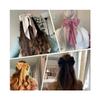4Pcs Large Bows Hair Clips for Women Girls Silky Satin Hair Ribbon Bow Oversized Big Bows for Women, Sky Blue(Royal Blue) view 3