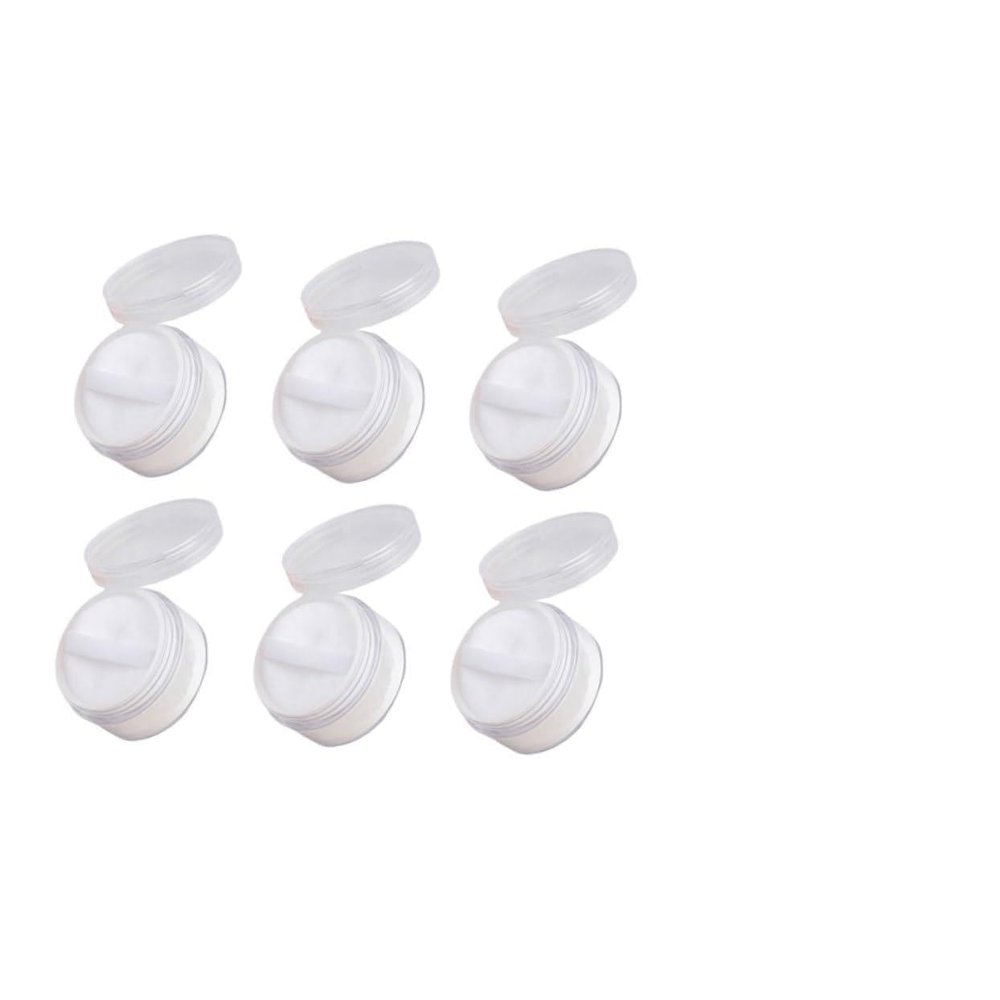 VICASKY 6Pcs Portable Mini Loose Powder Boxes with Puff Travel Friendly Makeup Powder Containers Space Saving Design Reusable for