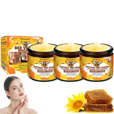 AEEHFENG PUROSA Bee Venom Treatment Cream, Advanced Anti-Wrinkle Firming Cream, Bee Venom Comprehensive Cream-50g, Anti-Aging, Hydrating, Natural Ingredients for All Skin Types (3 Bottle)
