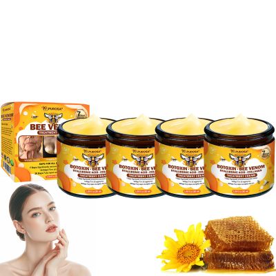 AEEHFENG PUROSA Bee Venom Treatment Cream, Advanced Anti-Wrinkle Firming Cream, Bee Venom Comprehensive Cream-50g, Anti-Aging, Hydrating, Natural Ingredients for All Skin Types (4 Bottle)