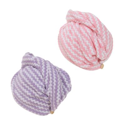 Beaupretty 2Pcs Quick Dry Hair Drying Towel Non Slip Absorbent Caps for Fast Hair Drying for Adults for Spa Gym and Travel Pink Purple