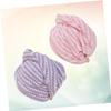 Beaupretty 2Pcs Quick Dry Hair Drying Towel Non Slip Absorbent Caps for Fast Hair Drying for Adults for Spa Gym and Travel Pink Purple view 2
