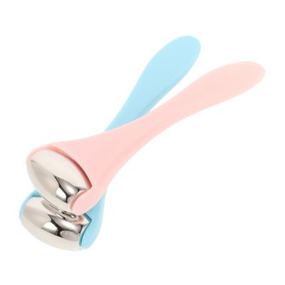 FOYTOKI 2pcs Multi-Color Zinc Alloy Eye Roller Massage Tool Set Ice Facial Roller for Eye Cream Application Anti-Puffiness and Relaxation