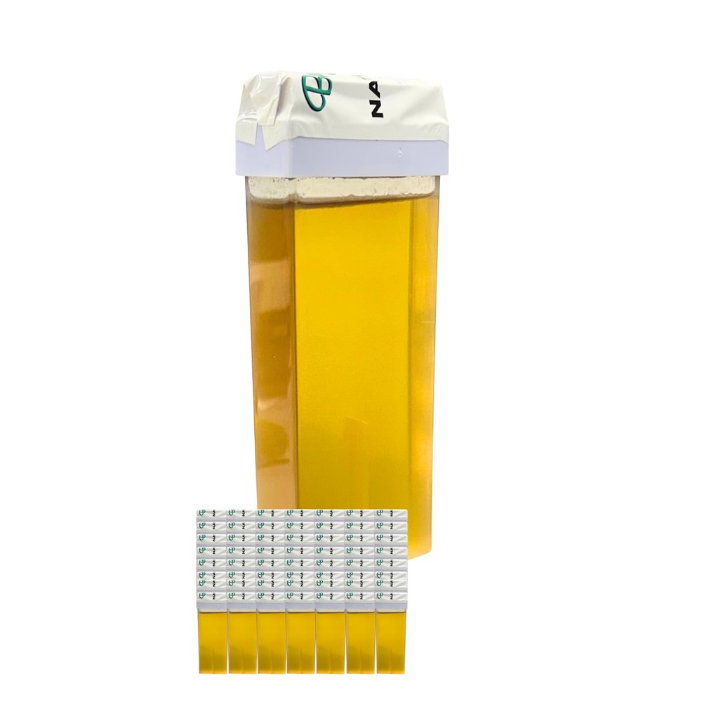 Brazcare Bulk 56 units Roll-On Wax Cartridge - Natural Honey Formula for Hair Removal - Professional Quality Wax Refill - 100ml