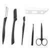 Ipetboom 1Set Eyebrow Trimming Set with Comb and Tweezers Precision Makeup Tools for Women Compact Design for Travel for Shaping Eyebrows Black view 1