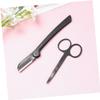 Ipetboom 1Set Eyebrow Trimming Set with Comb and Tweezers Precision Makeup Tools for Women Compact Design for Travel for Shaping Eyebrows Black view 3