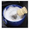 BRRNOO Shaving Soap Bowl Ceramic Shaving Cup High Capacity with Handle Convex Spiral Groove for Men Foaming Shaving Soap (Blue) view 2