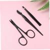 FOMIYES 6-Piece Eyebrow Trimming Set Eyebrow Razor Scissors Tweezers Comb and Eyelash Brush Stainless Steel Black Travel-Friendly Makeup Tools for Women view 4