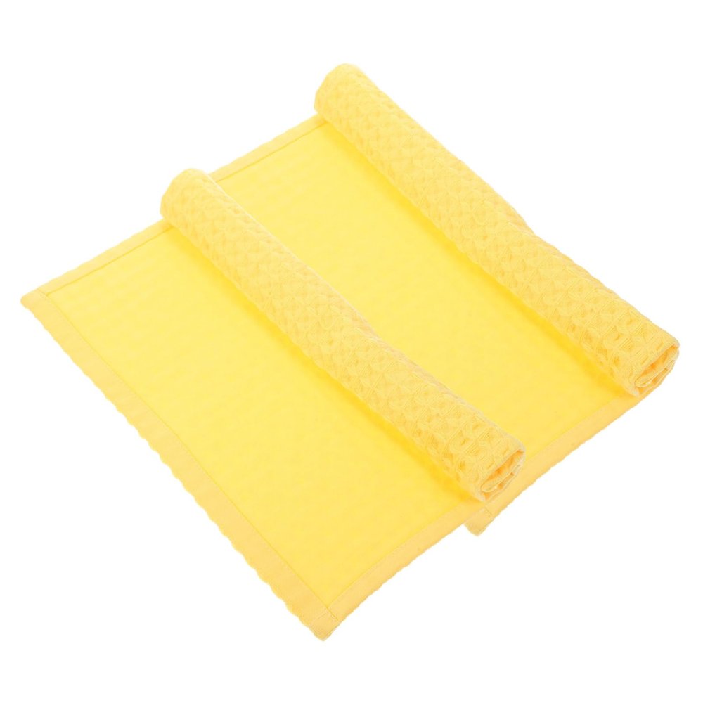 2Pcs Waffle Cotton Towels Soft Highly Absorbent Face Cleaning Cloths for Adults Compact Square Washcloths for Daily Use and Travel