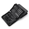 MUCKLILY 1Set Multifunctional Manicure and Pedicure Kit Premium Fingernail Grooming for Eyebrow Shaping Home Salon Use Includes Nail Clippers and File Black view 4