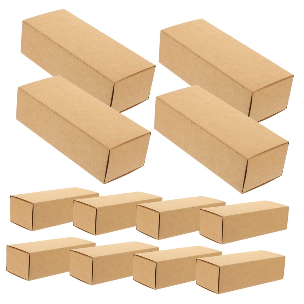 Beatifufu 12Pcs Brown Lipstick Wrapping Box Essential Oil Storage Organizer Compact Lightweight Lipstick Packing Box for Daily Use Smooth Edges Easy to Carry