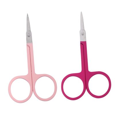 Beaupretty 2Pcs Stainless Steel Eyebrow Scissors Beauty Tool for Women for Eyebrow Eyelash and Beard Trimming Comfortable Grip