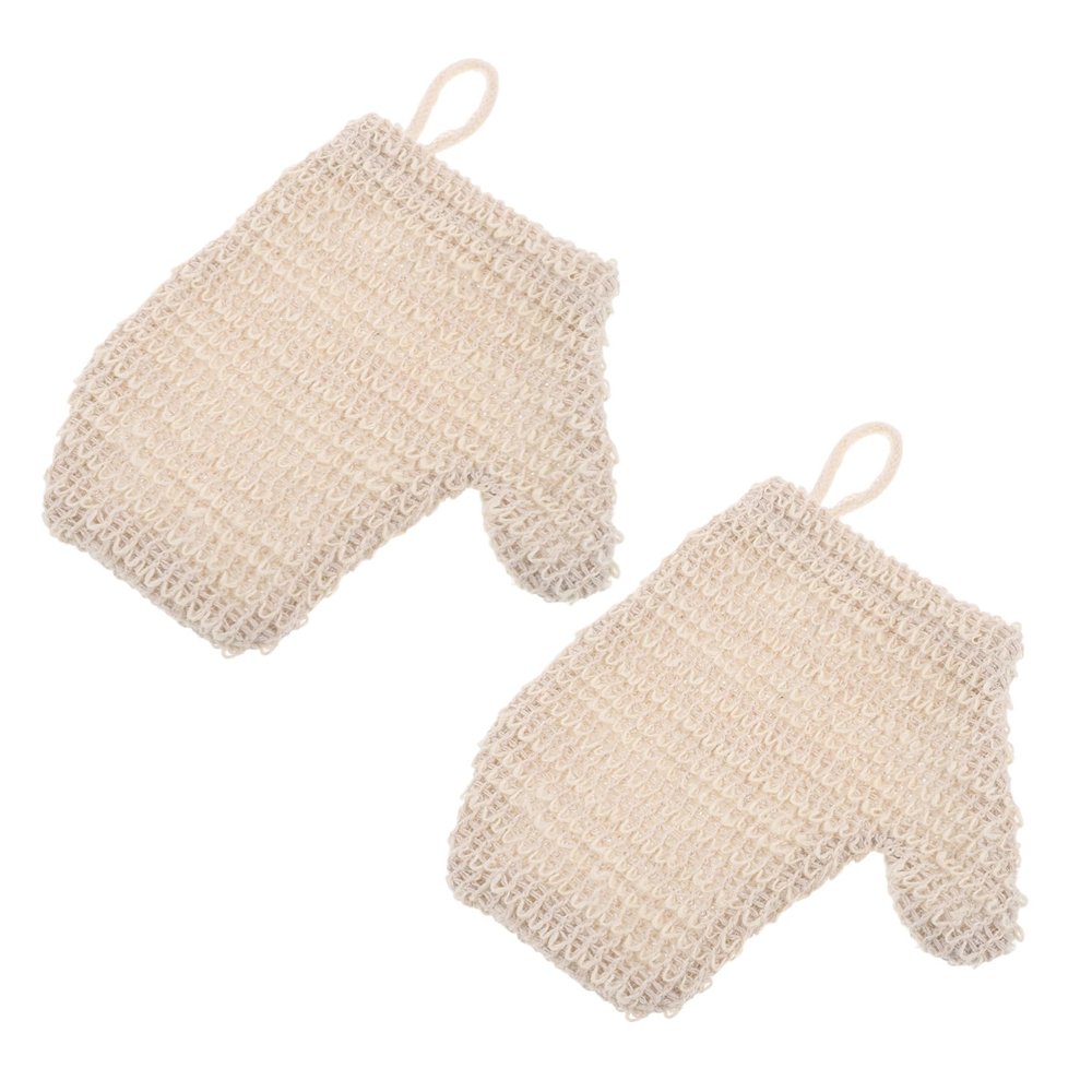 Beavorty 2Pcs Exfoliating Gloves for Shower Double Sided Hand Scrub Mitts Reusable Bath Spa Gloves for Men Women Deep Cleansing for Smooth Skin