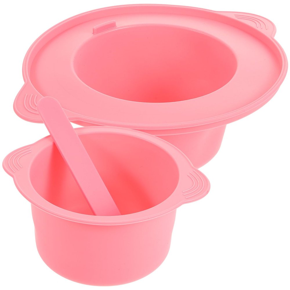 FRCOLOR Silicone Wax Melting Bowl Set 400ml High Temperature Resistant Mixing Bowl for Beauty Masks and DIY Waxing for Hair Removal and Facial Treatments