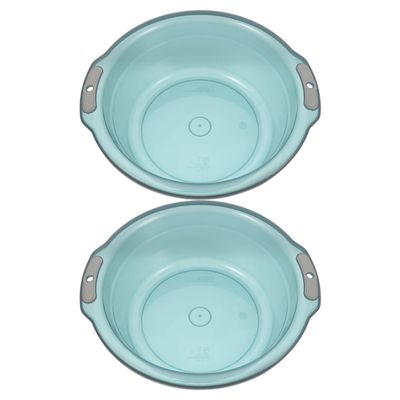 CALLARON 2pcs Large Plastic Wash Basin with Handles for Hand Washing Foot Soaking and Laundry Versatile Dish Tub for Home Use PET Bathing and Vegetable Washing