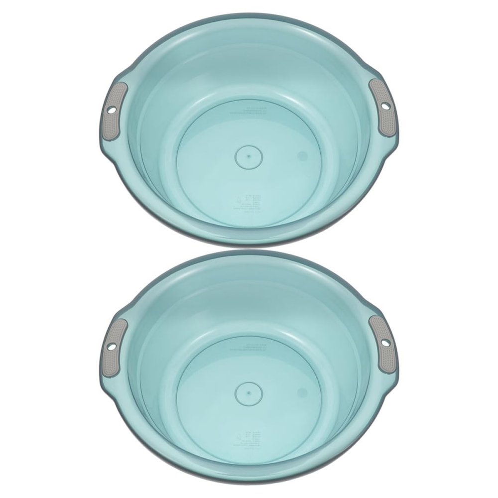 CALLARON 2pcs Large Plastic Wash Basin with Handles for Hand Washing Foot Soaking and Laundry Versatile Dish Tub for Home Use PET Bathing and Vegetable Washing