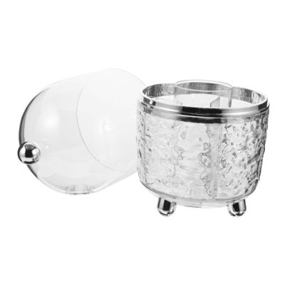 ERINGOGO Makeup Brush Holder with Lid Dustproof Rotating Cosmetic Storage Organizer for Vanity and Bathroom Transparent Design for Easy Visibility and Compact Organization