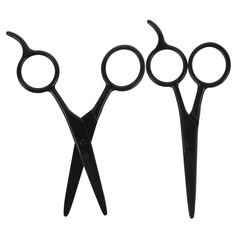 Beavorty 2Pcs Stainless Steel Face Scissors Men Multiuse Beard Shaping Eyebrow Trimming Scissors Lightweight Travel Friendly Grooming Tools for Quick Touch Ups