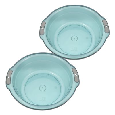 DECORNIJIA Double Handle Wash Basin Set 2pcs Plastic Laundry and Foot Soak Tub Versatile Kitchen and Home Use Convenient Washing Bowl for Adults and Boys and Girls