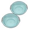 DECORNIJIA Double Handle Wash Basin Set 2pcs Plastic Laundry and Foot Soak Tub Versatile Kitchen and Home Use Convenient Washing Bowl for Adults and Boys and Girls view 1