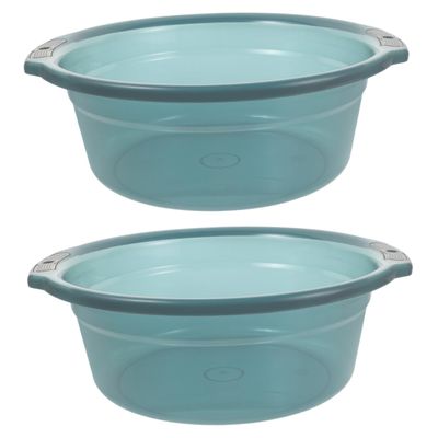 Beavorty 2Pcs Transparent Plastic Wash Basin Versatile Foot Bath Laundry Wash Tub with Handles for Hand Washing Soaking Feet and More for Home Use