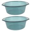 Beavorty 2Pcs Transparent Plastic Wash Basin Versatile Foot Bath Laundry Wash Tub with Handles for Hand Washing Soaking Feet and More for Home Use view 1