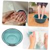 Beavorty 2Pcs Transparent Plastic Wash Basin Versatile Foot Bath Laundry Wash Tub with Handles for Hand Washing Soaking Feet and More for Home Use view 3