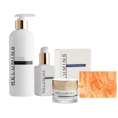 Relumins Essential Glow Travel Gift Set for Women  Pampering Kit w/ Serum, Soap, Face Cream & Lotion  Perfect Birthday Gift for Mother, Sister, Girlfriend