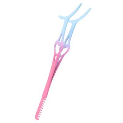 SHERCHPRY Eyelash Clamp Metal Tweezer with Comb Durable Beauty Tool for Applying and Adjusting False Lashes Stylish and Gradient Design for Makeup Lovers