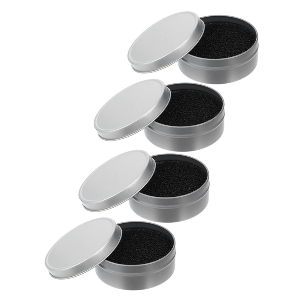 PartyKindom 4Sets Activated Carbon Sponge Makeup Brush Cleaner Box for Efficient Removal of Powder and Dark Colors Tool for Womens Cosmetic Supplies