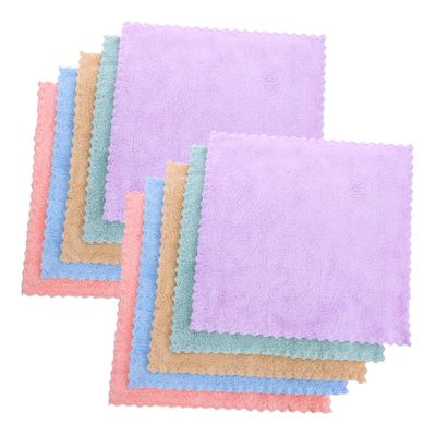 Abaodam 10Pcs Fleece Washcloths Soft and Absorbent Face Towels for Makeup Removal Shower and Daily Use