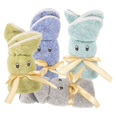 Cabilock Cute Bunny Face Towels Set 2 Soft Coral Velvet Absorbent Makeup Remover Cloths for Washing Face and Bathing for Newborns and Toddlers