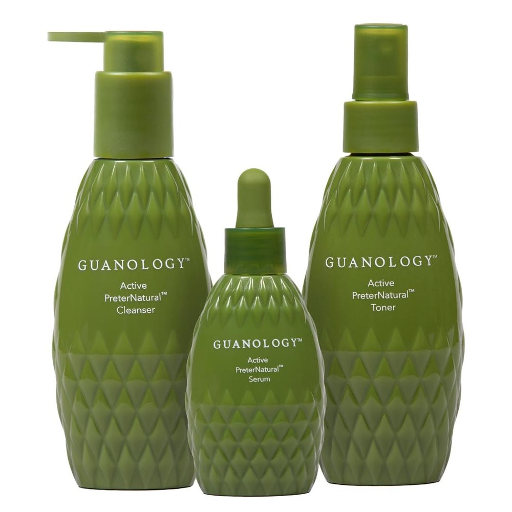 Guanology Active PreterNatural Complete Trio: ThreeStep System for pHBalanced CreamBased Cleansing, MultiFunctional Toning & Transformative Serum Nourishment. CrueltyFree.