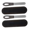 Beaupretty 2Sets Double Sided Stainless Steel Nail File with Slip Handle Portable Durable Nail Buffer for Manicure Travel Nail Shaper with Protective Case for Home view 1