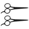 CALLARON 2Pcs Portable Facial Hair Scissors Set Durable Stainless Steel Beard Trimming Eyebrow Grooming Scissors with Modern Design for Home Use and Travel view 1