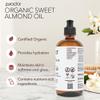 PURA D'OR 16.9 Oz ORGANIC Sweet Almond Oil (GLASS BOTTLE) 100% Pure & Natural USDA Certified Cold Pressed Carrier Oil For DIY Beauty - Non-Greasy, Unscented, Hexane Free Moisturizer - For Hair & Skin view 2