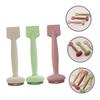 LALADEFIEE 3Pcs Dual End Silicone Facial Mask Applicator Gentle Skin Cleansing Brush for Makeup Application for Hard to Reach Areas Comfortable Grip Matcha Milk Tea view 2