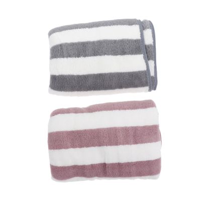 Beatifufu 4Pcs Absorbent Thicker Face Towels Soft Fleece Bath Cloths with Color Stripe Design for Home and Travel Use Grey