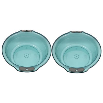 VINTORKY 2Pcs Transparent Plastic Wash Basin with Dual Handles Capacity Foot Soaking Tub for Home Use Easy to Monitor Water Level for Laundry and Pet Bathing