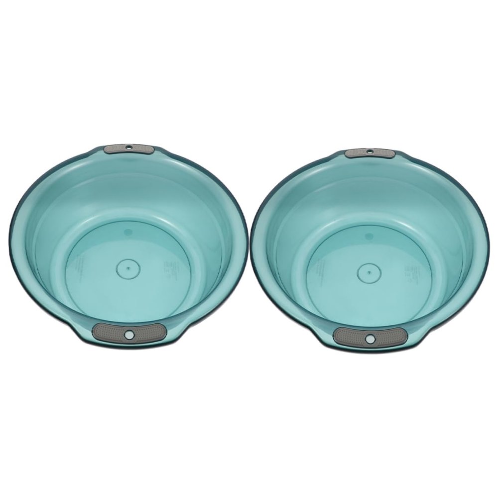 VINTORKY 2Pcs Transparent Plastic Wash Basin with Dual Handles Capacity Foot Soaking Tub for Home Use Easy to Monitor Water Level for Laundry and Pet Bathing