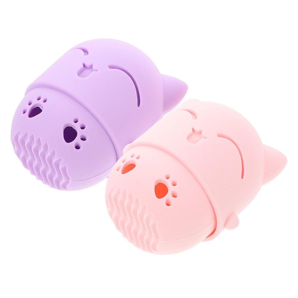 Beaupretty 2Pcs Makeup Sponge Holder Travel Storage Box Silicone Beauty Sponge Containers Cute Stylish Makeup Puff Organizer for Home Travel Design