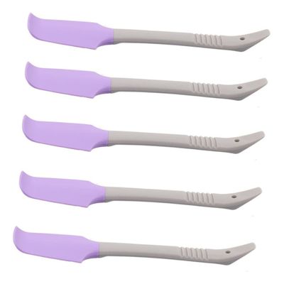 GANAZONO Silicone Beauty Wax Spatula Set 5-Piece Curved Applicator for Hand and Foot Care Reusable Non-Stick Waxing Tool for Home Salon Use