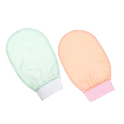 Beavorty 1Pair Exfoliating Shower Mitts Silk Bath Gloves for Gentle Skin Scrubbing Comfortable Body Exfoliator Reusable Design for All Body Parts