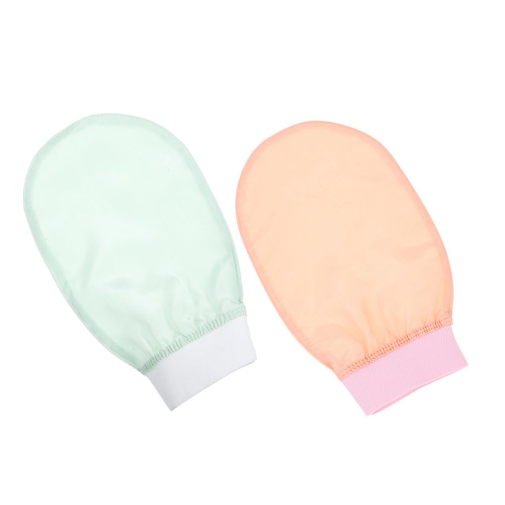 Beavorty 1Pair Exfoliating Shower Mitts Silk Bath Gloves for Gentle Skin Scrubbing Comfortable Body Exfoliator Reusable Design for All Body Parts