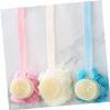 BATHVEVE 2Pcs Long Handle Bath Flowers Back Scrubber Body Cleaning Brush Kits for Deep Exfoliation Soft Bathing Tools for Men Women with Hanging Design for Easy Storage view 2