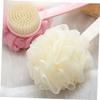 BATHVEVE 2Pcs Long Handle Bath Flowers Back Scrubber Body Cleaning Brush Kits for Deep Exfoliation Soft Bathing Tools for Men Women with Hanging Design for Easy Storage view 3