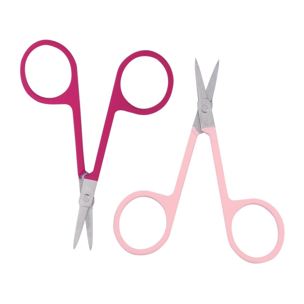 Beavorty 2Pcs Portable Stainless Steel Eyebrow Scissors Durable Eyebrow Trimmers for Precise Grooming Lightweight and Easy to Use for Eyebrows Beard and Eyelash Trimming
