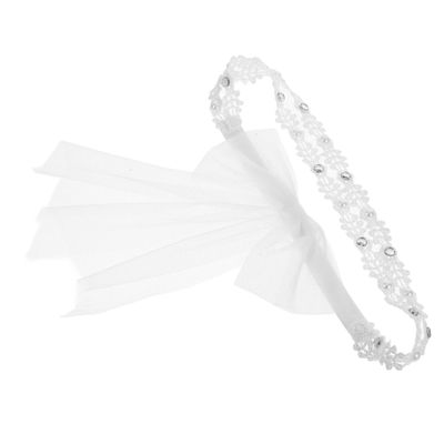 DECOMELODY White Lace Bowknot Hairband for Soft Lightweight and Comfortable Lace Headband Accessories for Everyday Wear and Photo Props
